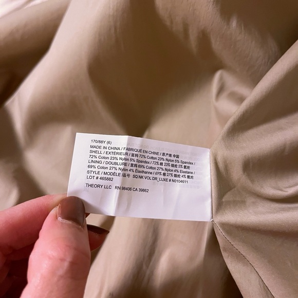 THEORY Red Square Neck Midi Dress Good Cotton NWOT Size 6 - Picture 9 of 9